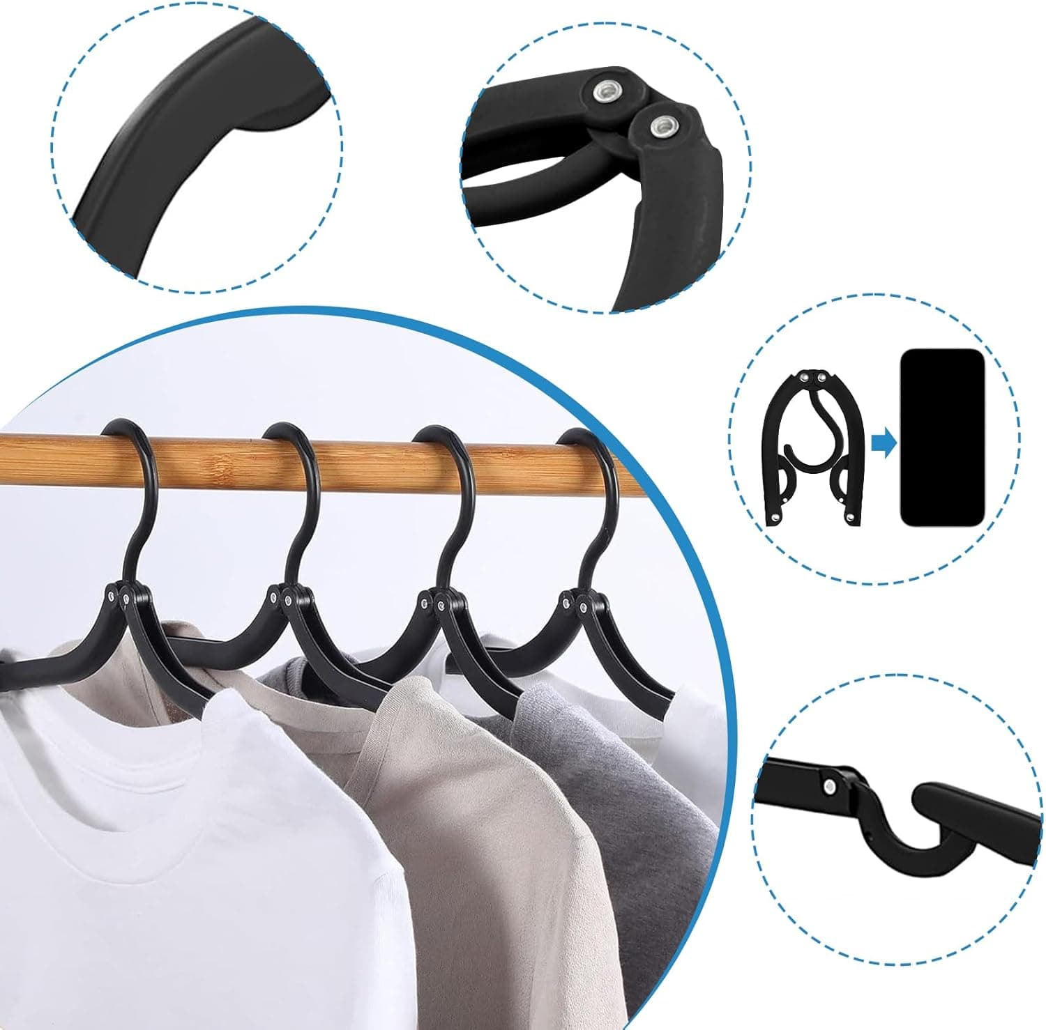 Portable Foldable Travel Clothes Hanger (12-Pack) 3