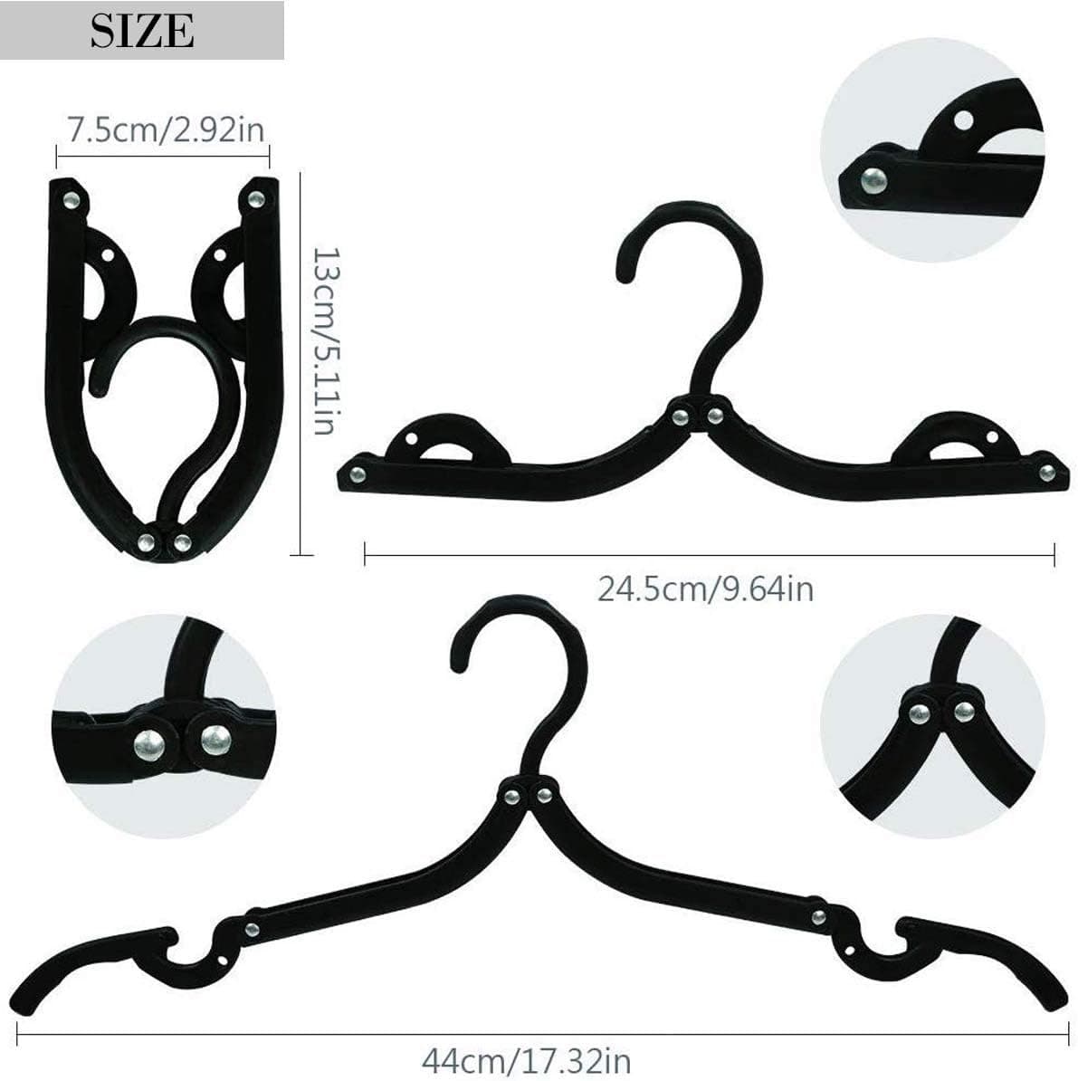 Portable Foldable Travel Clothes Hanger (12-Pack) 4