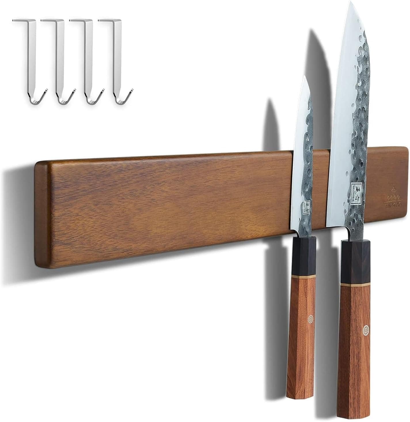 ENOKING Acacia Wood Magnetic Knife Holder Strip (16-inch)