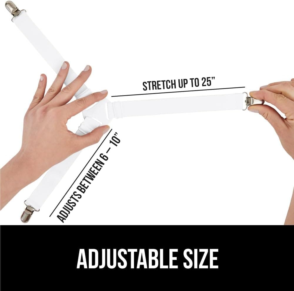 GORILLA GRIP Adjustable Elastic Bed Sheet Fastener Clips (4-Pack) 2