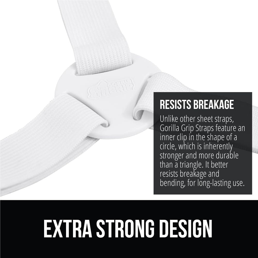 GORILLA GRIP Adjustable Elastic Bed Sheet Fastener Clips (4-Pack) 4