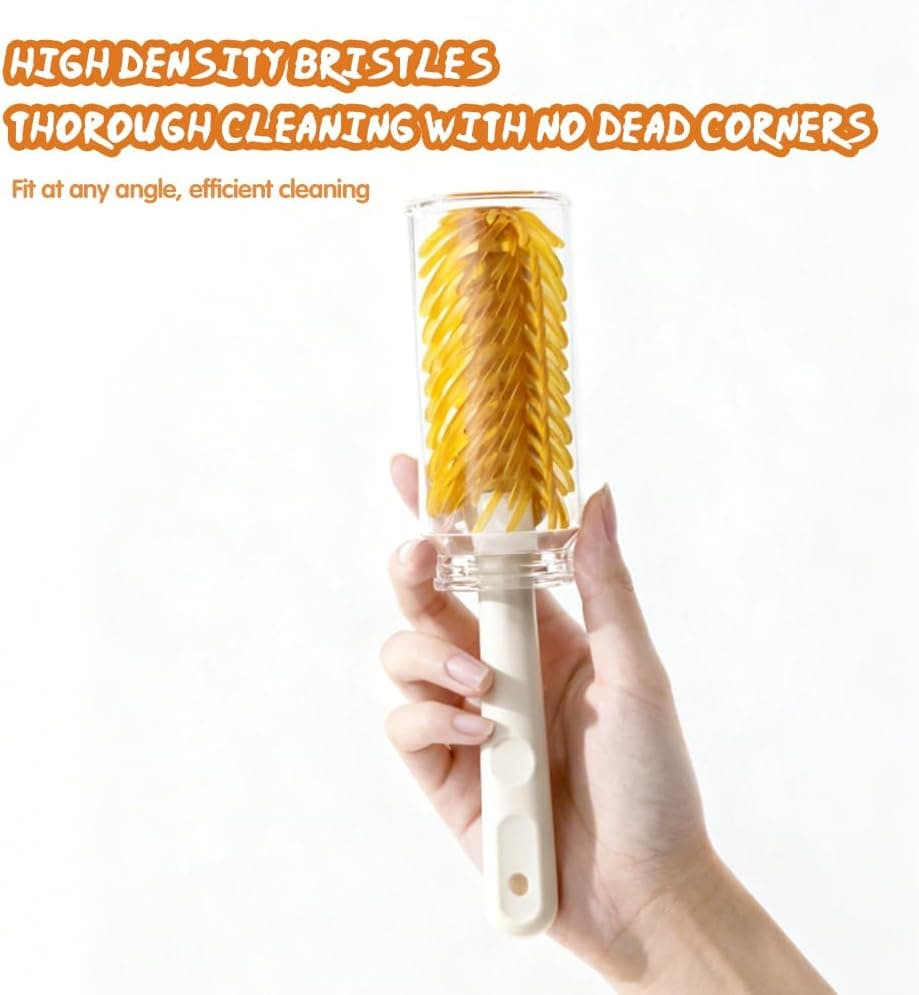 7-in-1 Baby Bottle Brush Set with Soap Dispenser & Foldable Drying Rack 5