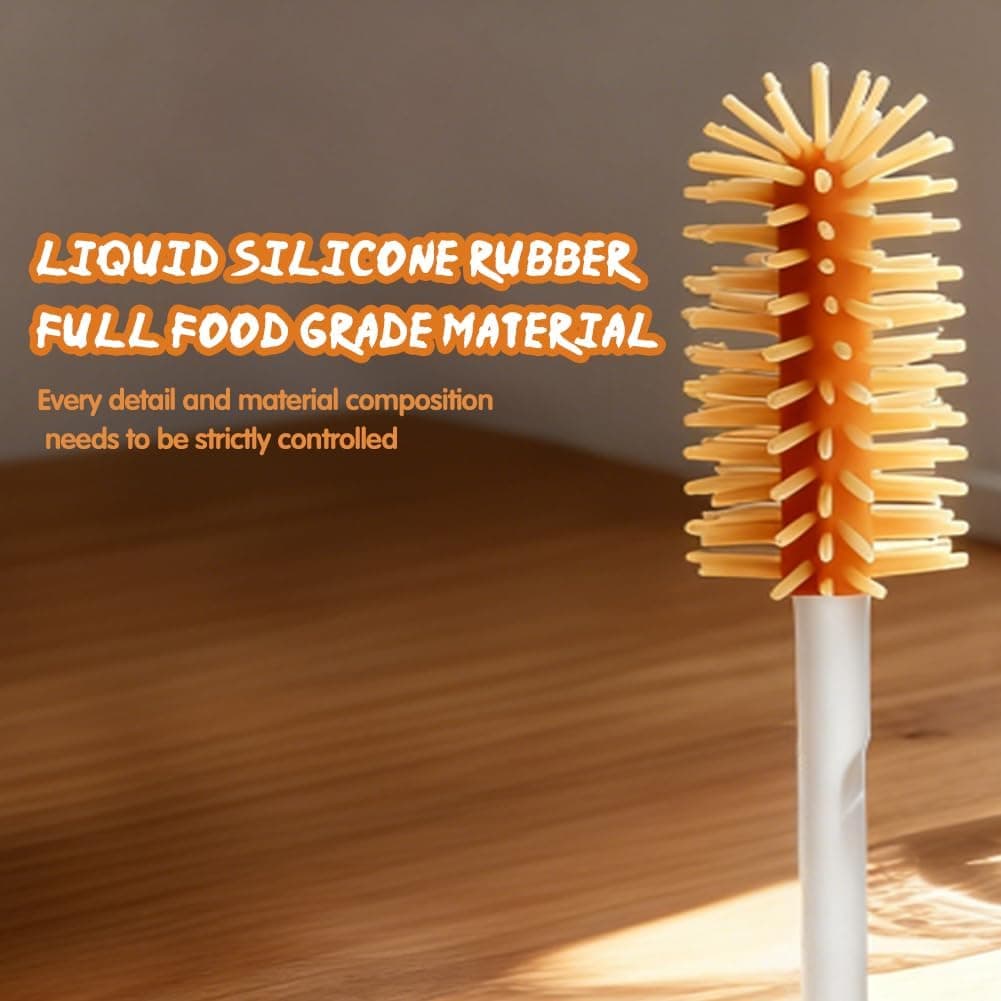 7-in-1 Baby Bottle Brush Set with Soap Dispenser & Foldable Drying Rack 7