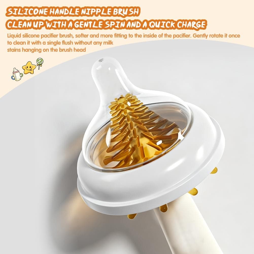 7-in-1 Baby Bottle Brush Set with Soap Dispenser & Foldable Drying Rack 8